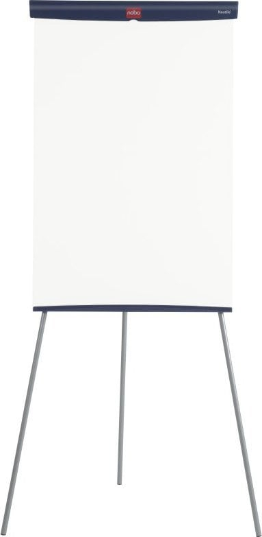 Flipchart magnetik Nobo Basic, sipërfaqe çeliku, me këmbë të rregullueshme, i bardhë