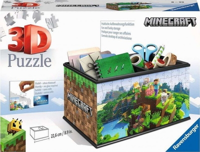 Puzzle 3D Ravensburger Storage Box Minecraft, 216 pjesë, arsimor për fëmijë, shumëngjyrësh