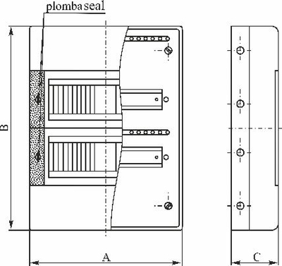 Kuti shpërndarëse Elektro-Plast SRn-36, 3x12 module, montim sipërfaqësor, e bardhë