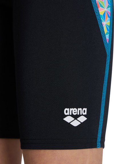 Rroba banje çunash Arena Starfish Kids Jammer, MaxLife Eco, anti-klor, të zeza shumëngjyrëshe