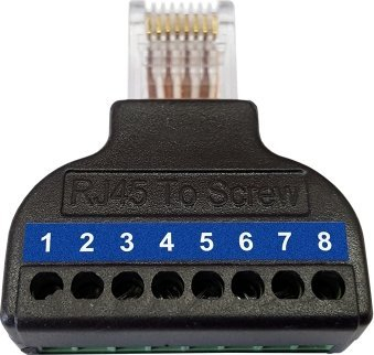 Adaptor rrjeti Wantec 2wIP 5627, RJ45 në klema me vida, 4 linja, i zi