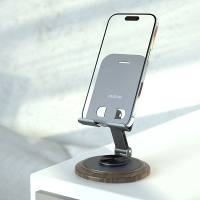 Mbajtëse telefoni Dudao F17M, 360°, metal, gri