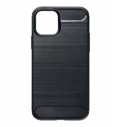 Futrollë telefoni OEM Carbon për iPhone 17 Pro Max, material gome rezistente, skaje të përforcuara, e zezë