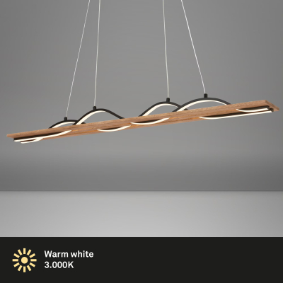 Ndriçues Briloner LED 29W, 3200 lm, 3000K, 98×11×120cm, i zi/kafe
