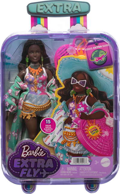 Kukull Barbie Extra Beach me goca plazhi, trup i lëvizshëm, shumëngjyrëshe