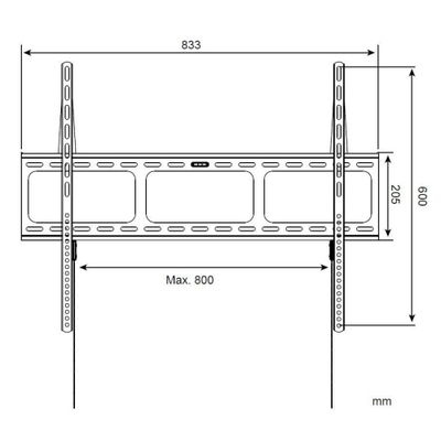Ѕиден држач за ТВ Techly LED/LCD, 42-80\", VESA 800x600, црн