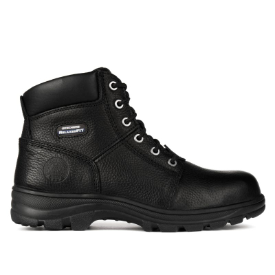 Работни обувки Skechers Workshire M 77009EC, челична капа, кожа, црни