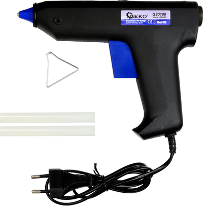 Пиштол за лепење Geko Glue Gun, 80W, за шипки 11.2mm, сина