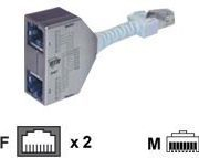 Мрежен разделен адаптер METZ CONNECT 130548-01-E, сет 2 парчиња, класа E, сив и бел