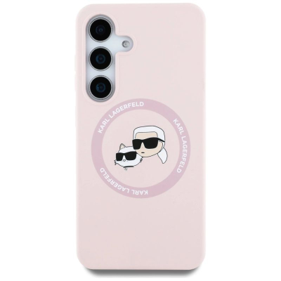 Mbulesë telefoni Karl Lagerfeld KLHMS25SSKCHTCP për Samsung S25, silikon magnetik, rozë