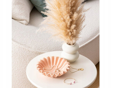 Tabaka dekorative Loberon Jewelry Tray Shell Wild Romance, Ø 18 cm, qeramike, ngjyrë neutrale