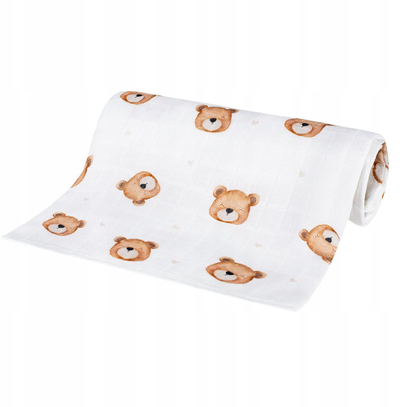 Pelene bambuje për bebe BOCIOLAND Teddy Bear, 75×75 cm, antibakteriale, shumëngjyrëshe