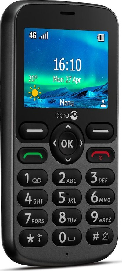 Telefon i thjeshtë Doro 5860, ekran 2.4", 4G, i zi