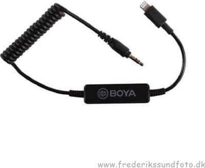 Kabllo audio adaptuese BOYA 35C L USB C, 3.5mm TRS në Lightning USB C, e zezë