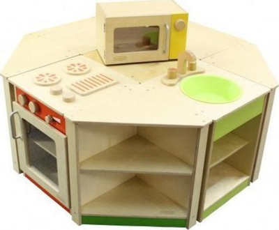 Kabinet këndor druri për kuzhinë lojërash Masterkidz, 39.5 x 39.5 x 52 cm, ngjyrë druri