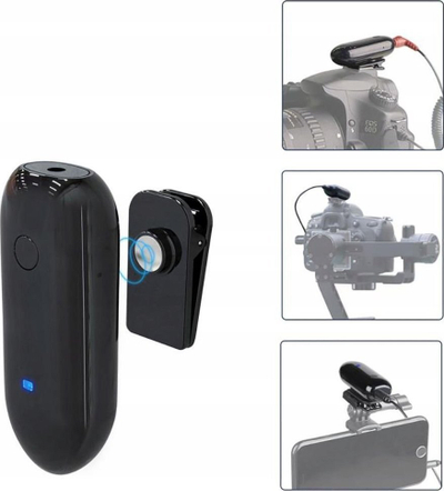 Mikrofon lavalier wireless Lensgo LWM-318C, për streaming, i zi