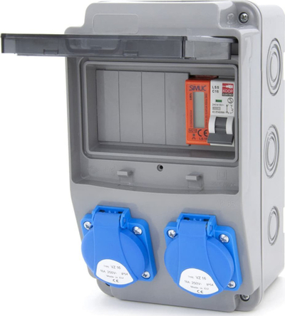 Panel elektrik ndërtimi ELS 6NO21C00L, 2x230V 16A, matës MID, gri