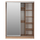 Garderobë HM WARDROBE 2-DOOR, dyer rrëshqitëse, pasqyrë, sonoma oak