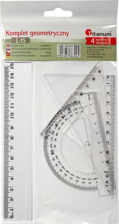 Komplet për gjeometri TITANUM, 4 elemente