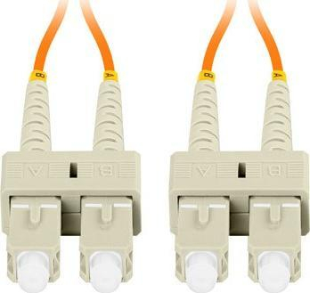 Kabllo patchcord fibër optike Lanberg, SC/UPC në SC/UPC, 2m, OM2, portokalli
