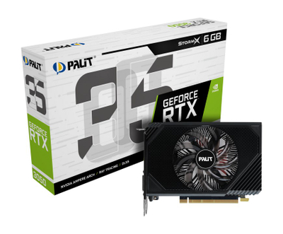 Kартичка графичка Palit GeForce RTX 3050 StormX, 6 GB, црна