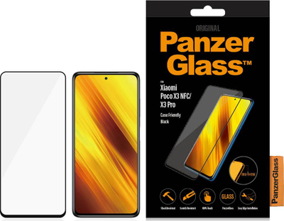 Xham mbrojtës PanzerGlass E2E Regular për Xiaomi Poco X3 NFC X3 Pro, i pajtueshëm me maska, transparent, i zi