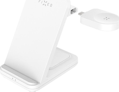 Stacion karikimi FIXED Powerstation for Samsung, wireless për 3 pajisje, deri 15W, i bardhë