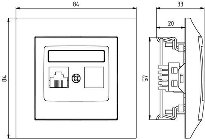 Prizë kompjuterike Ospel Impresja GPK-1Y/K/m/23, RJ45 Cat 5e, njëfishe, titanium