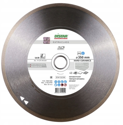 Disk diamant prerës Distar Diamond Blade Hard Ceram 350mm, për qeramikë dhe gres, i argjendtë