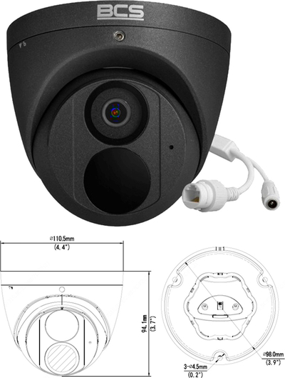 Kamerë IP BCS BCS-P-EIP28FWR3-Ai2-G, 8MP, lentë 2.8mm, e bardhë