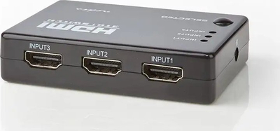 Ndarës HDMI Nedis me 3 porta, 3 hyrje e 1 dalje, Full HD 1080p, i zi