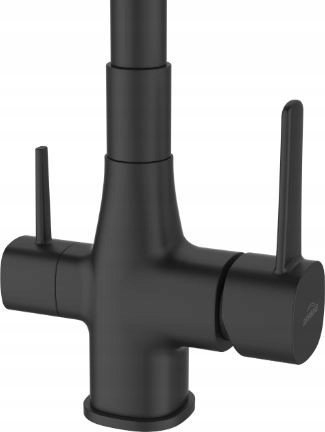 Rubinet kuzhine Invena GLAMOUR BZ-02-F04-V, me filtër uji, gryka fleksibile, i zi