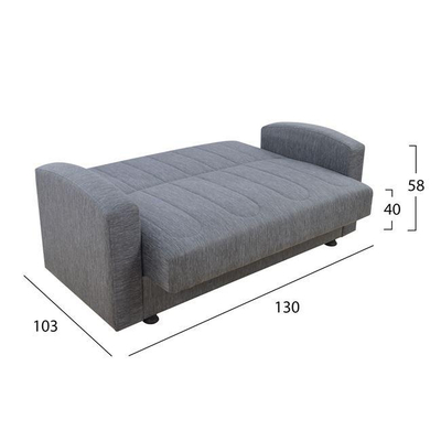 Divan-Shtrat 2-vendësh Dimos 157×77×83 cm (HM3075.03), gri