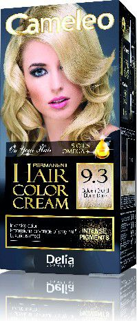 Ngjyrë flokësh Delia Cosmetics Cameleo HCC Omega+ Nr. 9.3 – Bionde e Artë (Golden Blond), 1 paketë