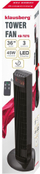 Ventilator kolonë Klausberg KB-7875, 91 cm, 45W, me telekomandë, i zi