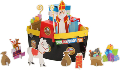 Set kreativ me karton Grafix Sinterklaas, anije me avull, për fëmijë 4+, shumëngjyrësh