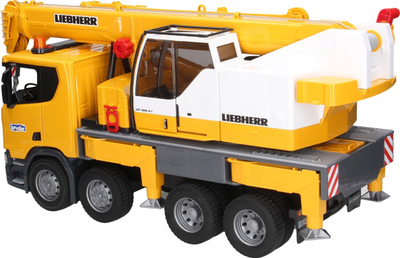 Lodër kamion Bruder Scania Super 560R, vinç rrotullues, shkalla 1:16, shumëngjyrësh