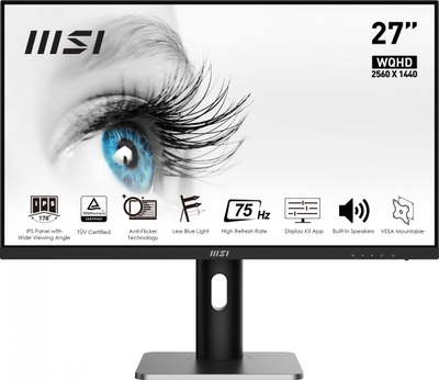 Monitor MSI PRO MP273QP, 27", WQHD, 75Hz, i zi