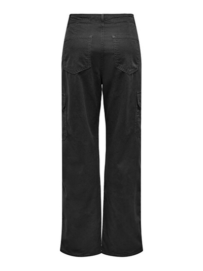 Pantallona Jacqueline de Yong JDYABBY Wide Leg Fit, të zeza