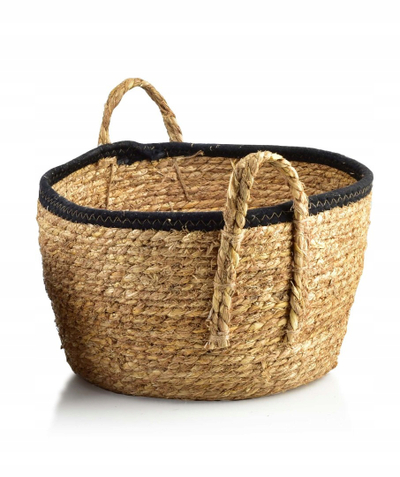 Shportë zbukurimi Bali Basket XL, 33x33x22 cm, stil boho, ngjyrë druri me të zezë