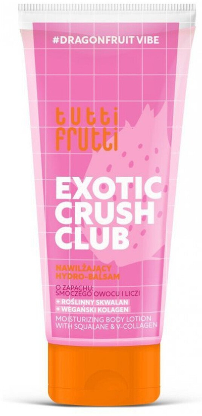 Locion trupi Tutti Frutti Exotic Crush Club me dragonfruit, skualan edhe kolagjen vegan, 200ml