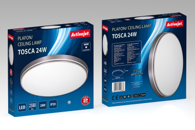 Plafonierë LED Activejet AJE-TOSCA, 24W, 4000K, gri
