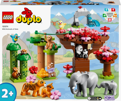Lodër me tulla Lego Duplo 10974 Kafshët e Egra të Azisë, 116 copa, për kalamaj 2+ vjeç, shumëngjyrëshe