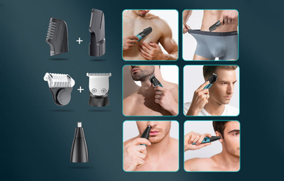 Trimmer elektrik për mjekër Kensen 06-KTMQ21-06A, IPX6, me ekran dixhital, i gjelbër