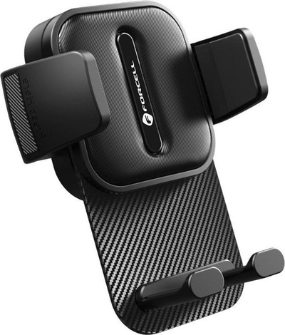 Mbajtëse telefoni Forcell Stylus F-GRIP GuardianAV, për grilë ajri, rrotullim 360°, e zezë