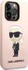 Mbajtëse telefoni Karl Lagerfeld KLHMP14LSNIKBCP, për iPhone 14 Pro, silikon, MagSafe, rozë