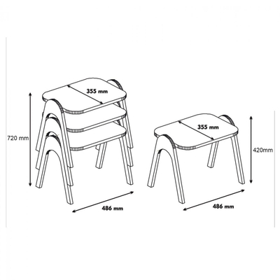 Set 3 tavolina “nesting”,"HM9068.02",
