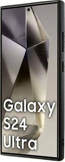 Këllëf telefoni Guess për Samsung Galaxy S24 Ultra, lëkurë eko, MagSafe, i zi