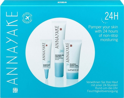 Set udhëtimi për fytyrë Annayake 24h Hydrating, krem sysh 7ml, krem fytyre 15ml, serum ditor 15ml
