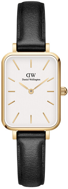 Orë dore për femra Daniel Wellington Quadro 20 x 26 Pressed Sheffield DW00100559, e zezë